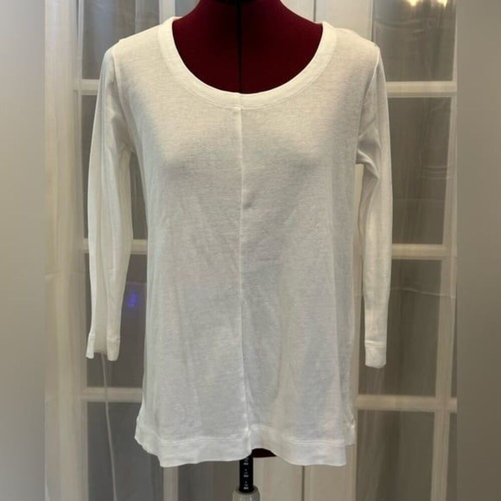 J Jill 3/4 sleeve White T